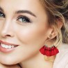 Boucles d'oreilles rouges boho-chic pour femme