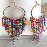 Multi-colored pearl drop earrings