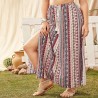 Falda larga tribal étnica multicolor