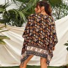 Ethnic kimono with floral patterns