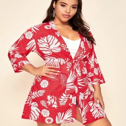 Kimono rojo tropical