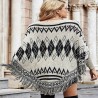 Poncho ethnique chic gris et noir