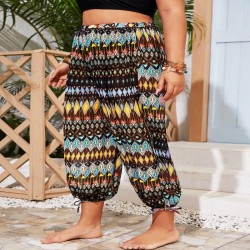 Pantaloni larghi etnici multicolori
