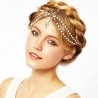 Elegant head chain of small white pearls | Head jewellery