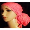 Foulard turban rose clair