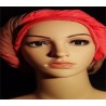 Foulard turban rose clair