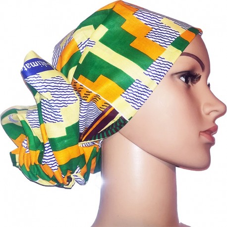 Foulard Kente vert multicolore