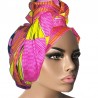 Foulard Kente rose multicolore