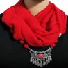 Red scarf necklace for women