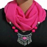 Pink scarf necklace for women