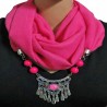 Pink scarf necklace for women