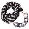 Black and white scarf necklace for women