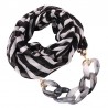 Écharpe collier noir et blanc pour femme
