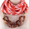 Pink and white scarf necklace for women