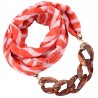 Écharpe collier rose et blanc pour femme
