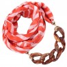 Pink and white scarf necklace for women