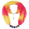 Yellow and pink scarf necklace for women