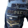 Men's blue jeans with original pattern