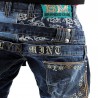 Men's blue jeans with original pattern