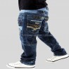 Men's blue jeans with original pattern