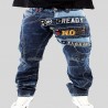 Men's blue jeans with original pattern