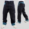 Jean baggy noir et bleu Hip Hop pour homme