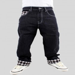 Jean Baggy Noir et Blanc Hip Hop pour Homme