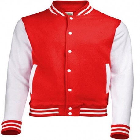 Red and white jacket for men