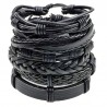 Set of 6 leather bracelets for men