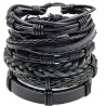 Set of 6 leather bracelets for men