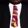 Purple African wax fabric tie