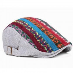 Multicolored gray ethnic beret | Ethnic hat