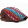 Multicolored brown ethnic beret