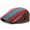 Multicolored brown ethnic beret