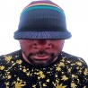 Black Rasta peak visor beanie hat 