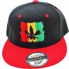 Casquette Rasta feuille de Cannabis Noir & Rouge