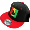 Casquette Rasta feuille de Cannabis Noir & Rouge