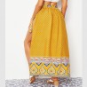 Tribal ethnic yellow long skirt