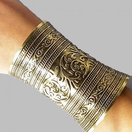 Bracelet manchette longue doré vintage