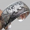 Silver cuff bracelet with pattern