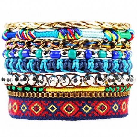 Blue bohemian bracelet