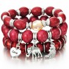 Red and silver pearl bracelet for women