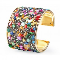 Multicolored ethnic cuff bracelet