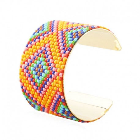 Bracelet manchette multicolore femme