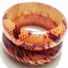 Lot de 2 bracelets ethniques en bois fait main