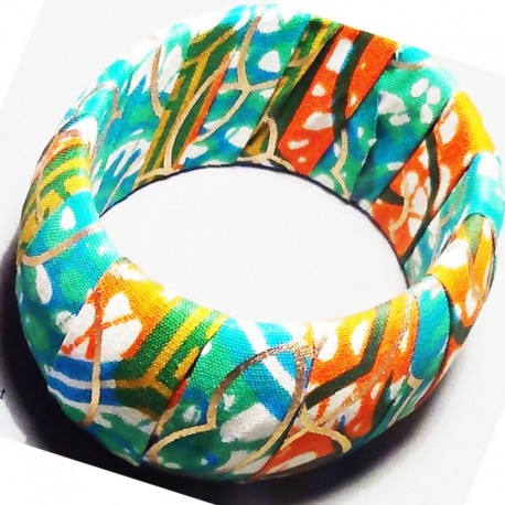 Blue & orange african bangle