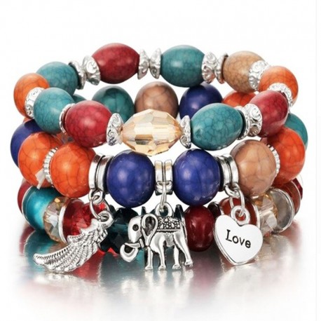 Multicolored pearl bracelet for women