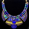 Blue and Yellow multicolor African necklace