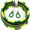Green African necklace with earrings