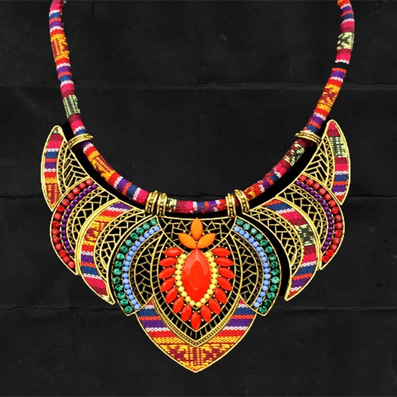 Collier Bohème Vintage - Bijoux Fantaisie Argenté Style Rétro